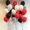 50 Pack 12 Inch Red and Black Latex Balloons - Black, White, and Red Confetti Balloons with Ribbons for Birthday, Graduation, Wedding, Bridal Shower, and Party Decorations